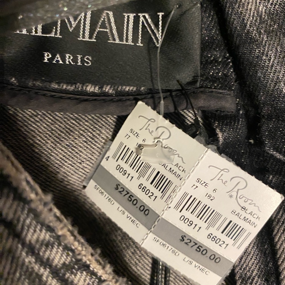 BALMAIN - grey denim mini dress - Picture 4 of 4